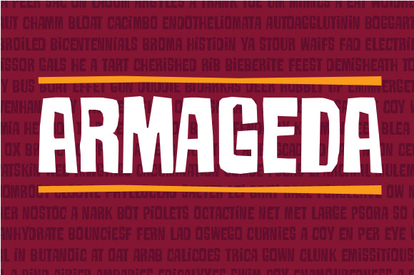 Armageda Font: Bold Display Type for Craft Products