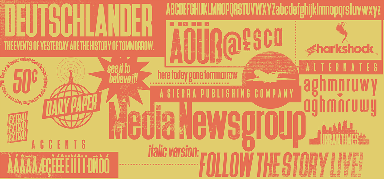 Deutschlander Font: Extra Condensed Sans Serif for Web